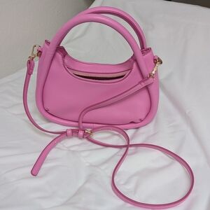 a New Day Hot Pink Gold Zipper Handbag Purse